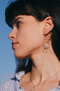 Gold Plated Chalcedony Earring