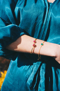 Gold Plated Ruby Bangle