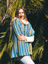 Load image into Gallery viewer, Wool Poncho: Winter Surf
