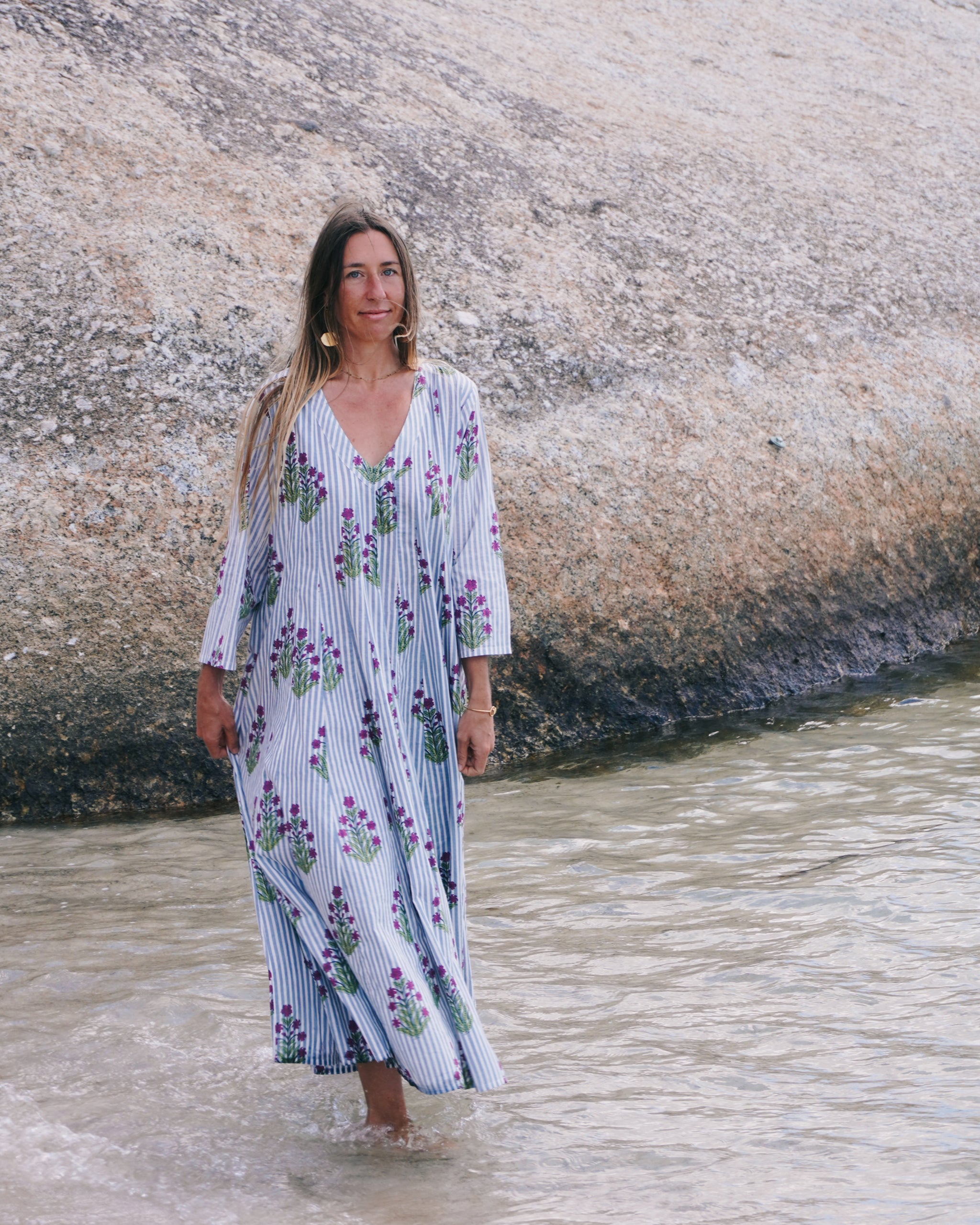 bohemian style dresses south africa Blue-Brown Bohemian Long Dress, Western-Style Camisole Dress with Hat, Ethnic Print Spaghetti Suspender Dress, Cowgirl Prairie Style Dress, Music Festival Cowgirl 2025 Trendy Music Festival Fashion
