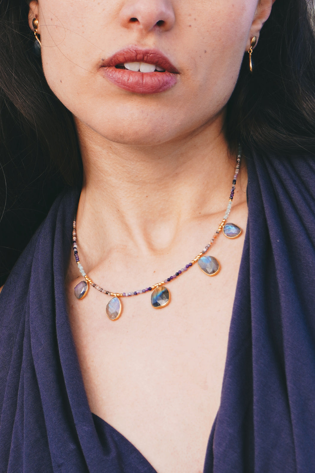 Gold Plated Labradorite Necklace