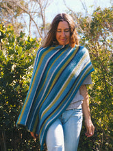 Load image into Gallery viewer, Wool Poncho: Winter Surf
