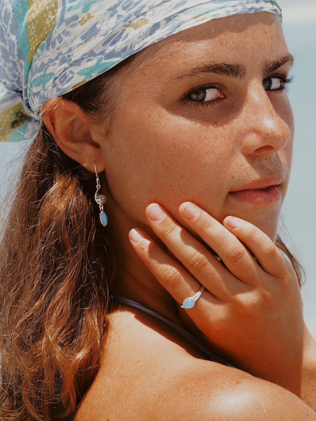Sterling Silver Chalcedony Earring