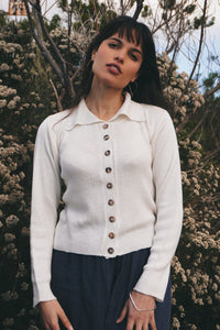 Bamboo Cardigan: Cream