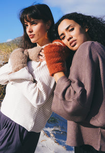 Mohair Mittens: Burnt Orange