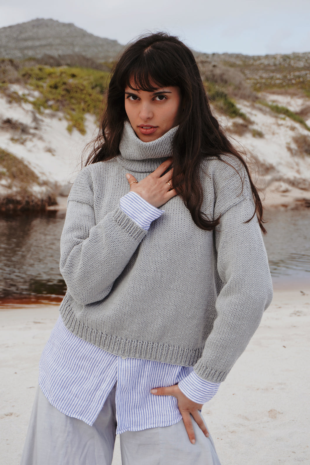 The Coziest Poloneck: Cloudy Blue