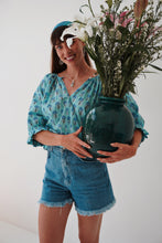 Load image into Gallery viewer, Peasant Blouse: Peacock Party
