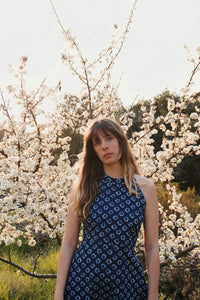 Halter Neck Indigo Dress