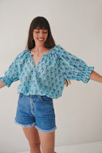 Load image into Gallery viewer, Peasant Blouse: Peacock Party
