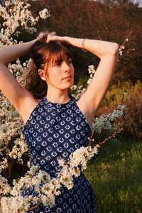 Halter Neck Indigo Dress
