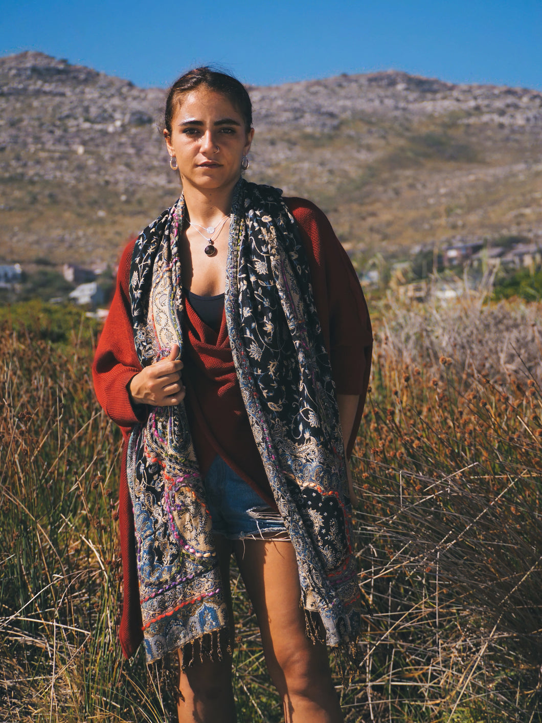 Handstitch Scarf: Black