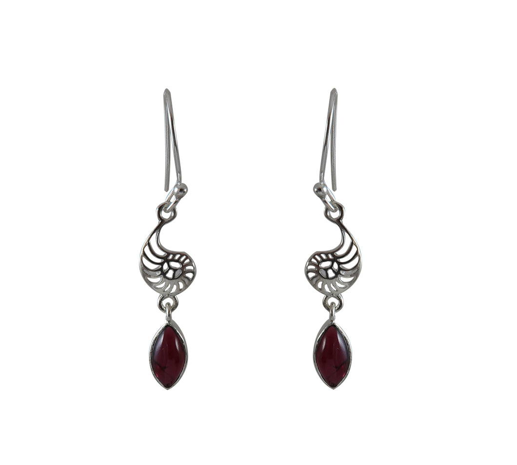 Sterling Silver Garnet Earrings