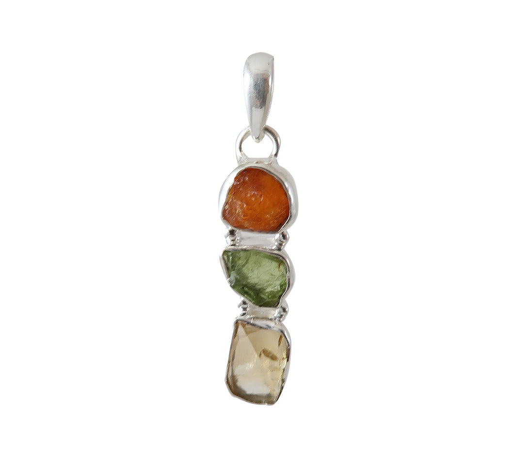 Sterling Silver Multi-stone Pendant