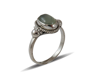 Sterling Silver Prehnite Ring