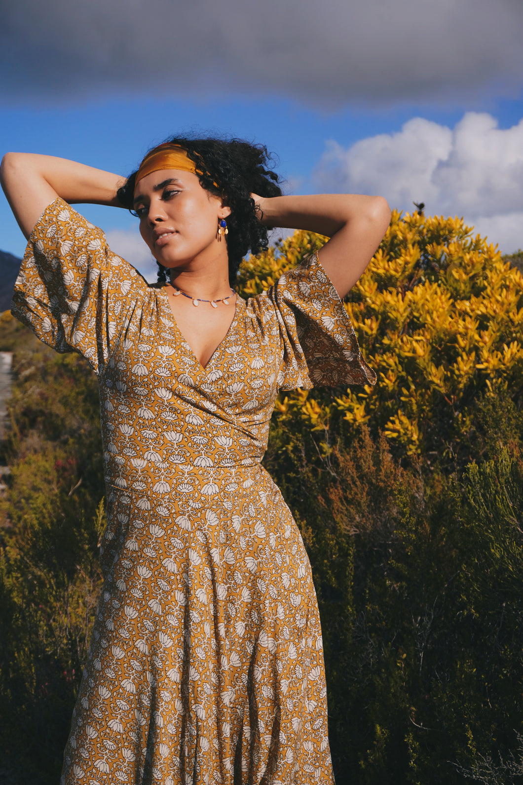 Wrap Dress: Gold