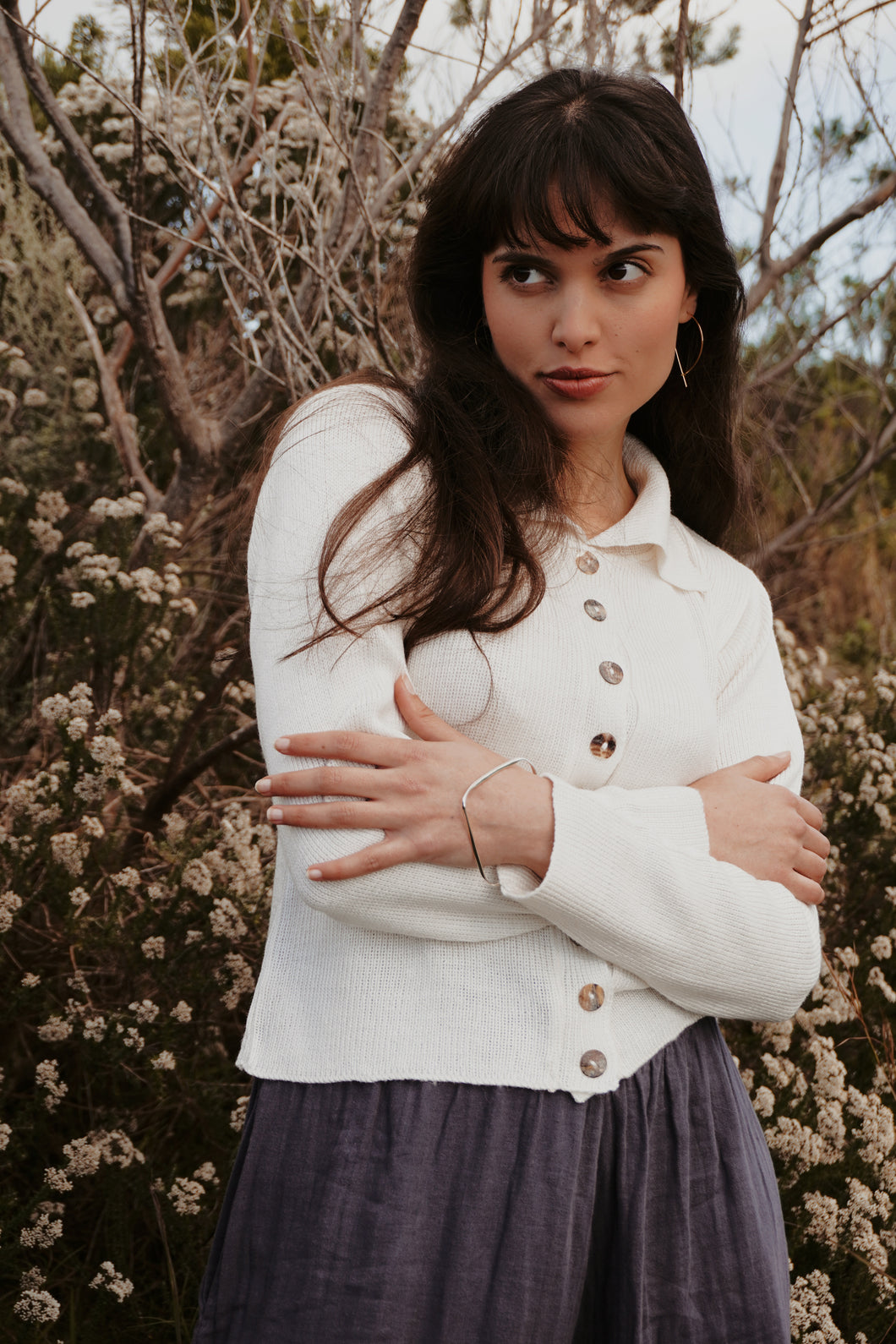 Bamboo Cardigan: Cream