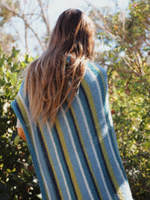 Load image into Gallery viewer, Wool Poncho: Winter Surf
