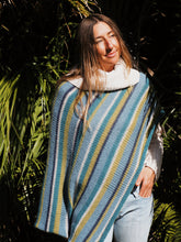 Load image into Gallery viewer, Wool Poncho: Winter Surf
