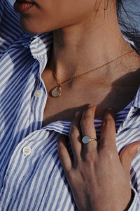Gold Plated Chalcedony Ring