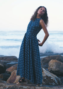 Halter Neck Indigo Dress