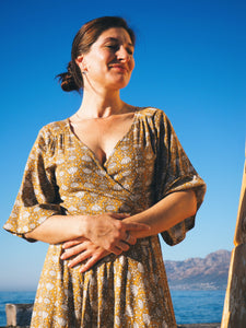 Wrap Dress: Gold