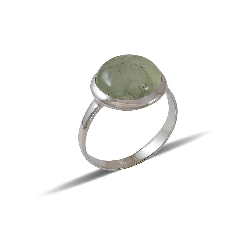 Sterling Silver Prehnite  Ring