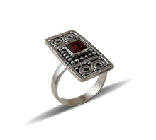 Load image into Gallery viewer, Sterling Silver Garnet Ring

