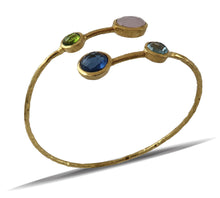 Load image into Gallery viewer, Gold Plated Multi Stone Bangle

