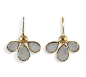 Gold Plated Moonstone Earrings