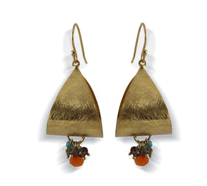 Gold Plated Multi Stone Earring