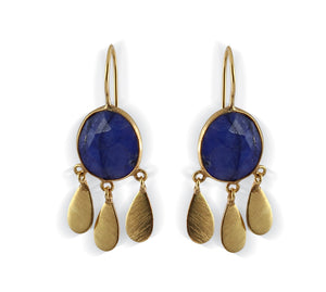 Gold Plated Lapiz Lazuli Earring