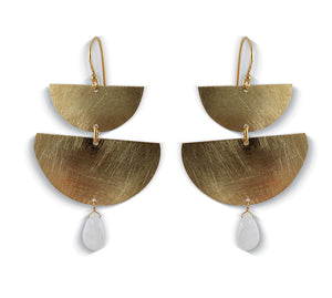 Gold Plated Moonstone Earring