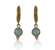 Load image into Gallery viewer, Gold Plated Hoop: Chalcedony
