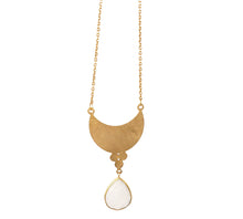 Load image into Gallery viewer, Gold Plated Necklace: Moonstone
