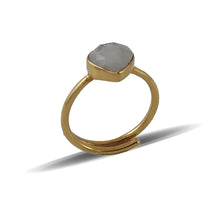 Load image into Gallery viewer, Gold Plated Ring: Moonstone
