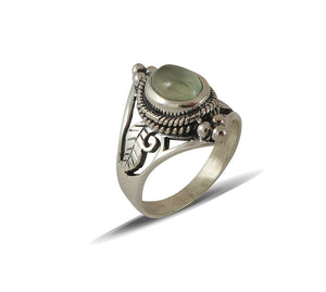Sterling Silver Prehnite  Ring