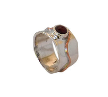 Load image into Gallery viewer, Sterling Silver Garnet Ring with Copper Detail
