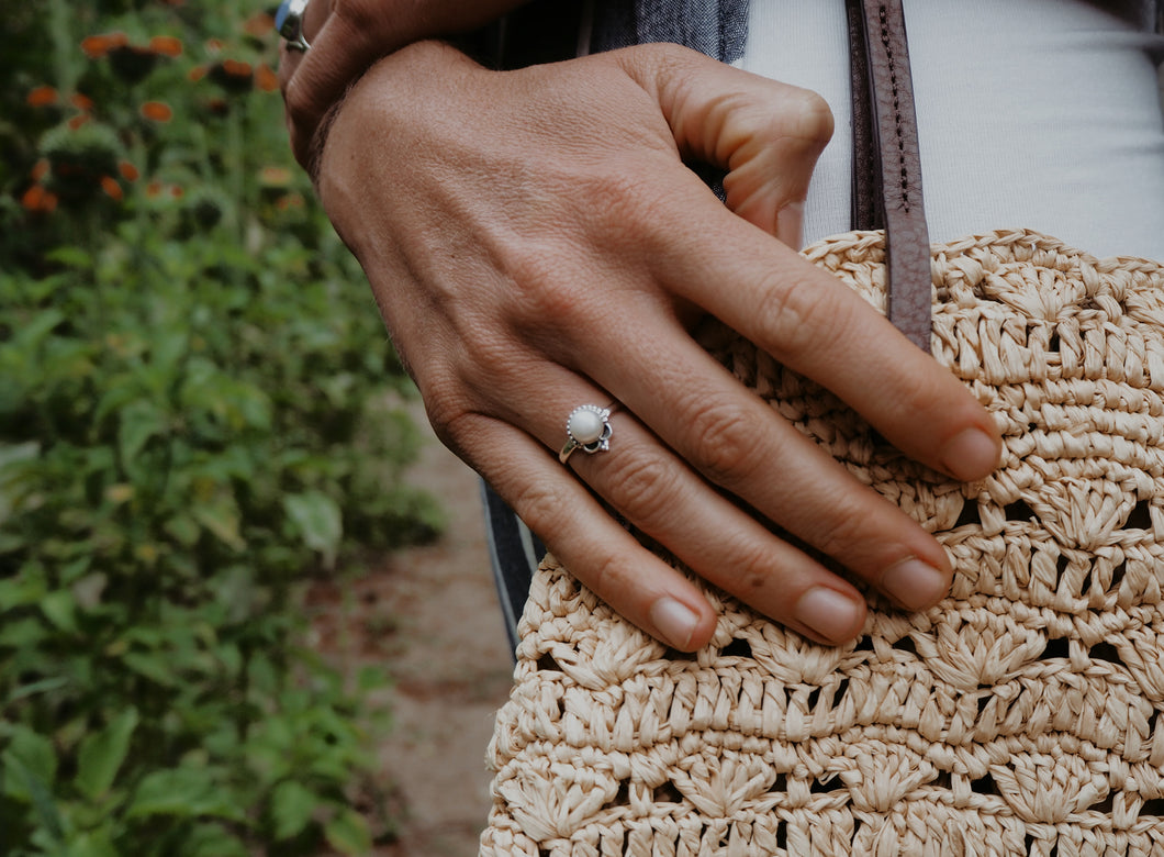 Sterling Silver Pearl Ring