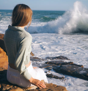 Sea Green: Cropped Cardigan