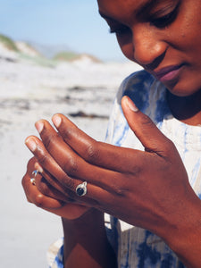 Sterling Silver Black Star Ring