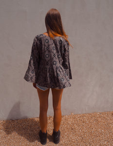 Soft Ruffle Top in Ash