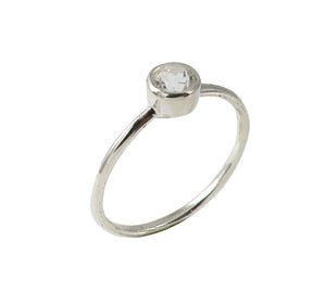 Sterling Silver Crystal Ring