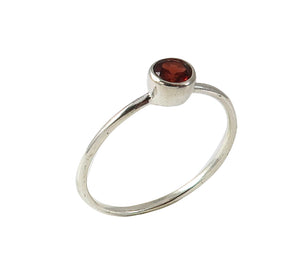 Sterling Silver Garnet Ring