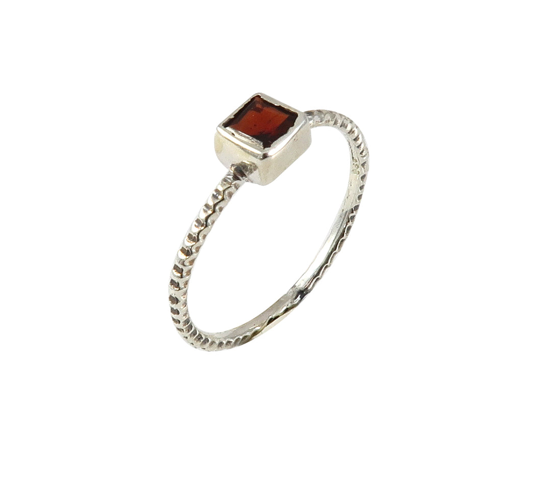 Sterling Silver Garnet Ring