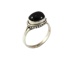 Sterling Silver Black Star Ring