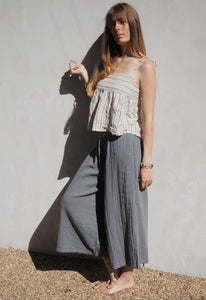 Cotton Haze Pants: Charcoal