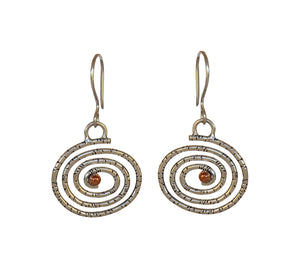 Sterling Silver Earrings with Copper Detail